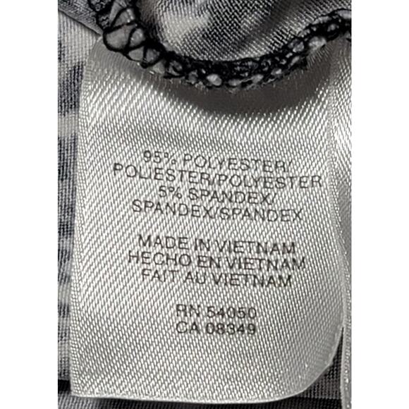 Jones New York Black White Gray Animal Print Top Large Lightweight Soft Flowy - Picture 4 of 5